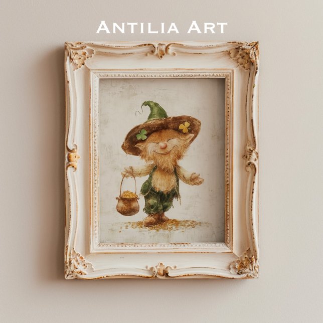 Leprechaun mit Pot of Gold Painting St Patrick's Poster (Von Creator hochgeladen)