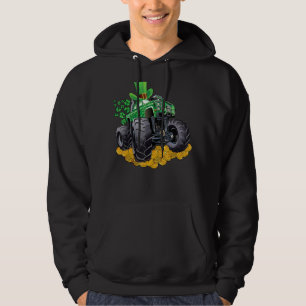 Leprechaun Monster Truck Kleeblatt St Patrick Day Hoodie