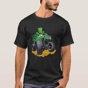 Leprechaun Monster Truck Kleeblatt St Patrick Day  T-Shirt