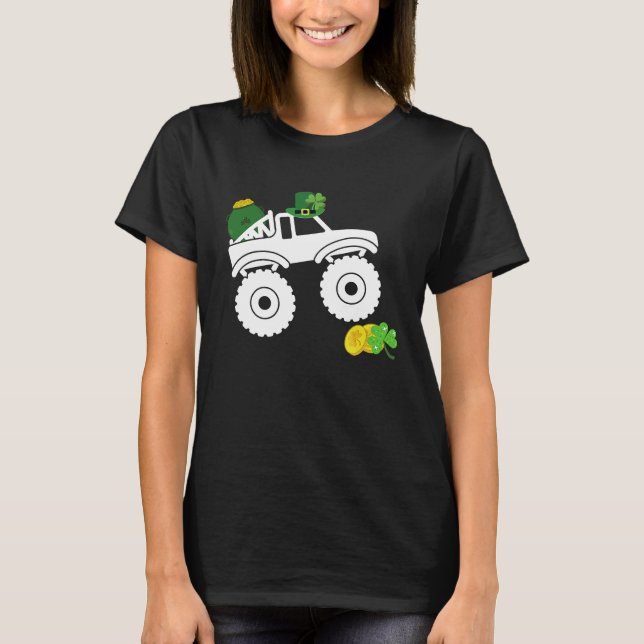 Leprechaun Monster Truck Shamrock St Patrick Day B T-Shirt (Vorderseite)