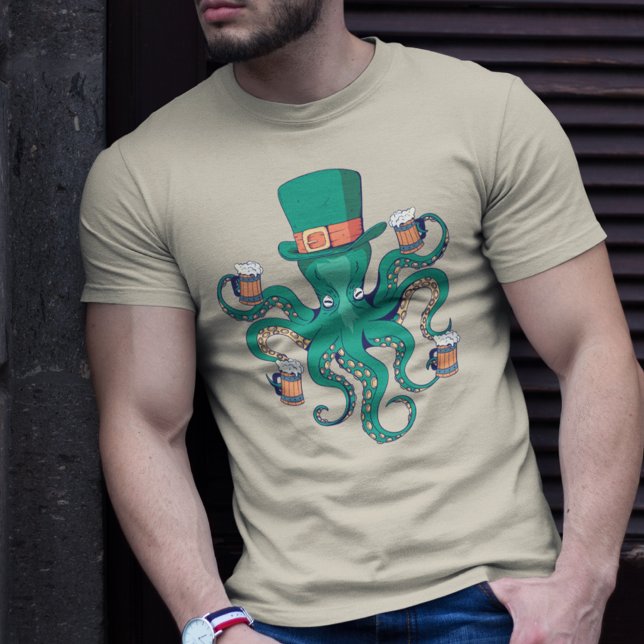 Leprechaun Octopus Cool St. Patrick's Day T-Shirt (Von Creator hochgeladen)