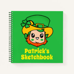 Leprechaun Personalisiert Kid Sketchbook Notebook Notizbuch