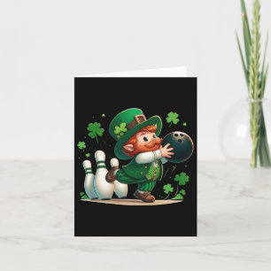 Leprechaun Playing Bowling St Patrick's Day Shamro Karte