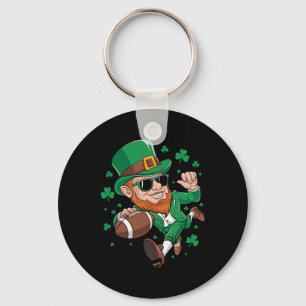 Leprechaun Playing Football St Patricks Day Sport Schlüsselanhänger