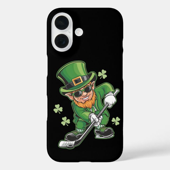 Leprechaun Playing Hockey St Patrick's Day Case-Mate iPhone Hülle (Rückseite)