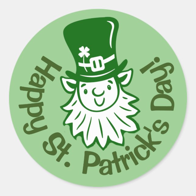 Leprechaun Portrait Classic Round Sticker (Vorderseite)