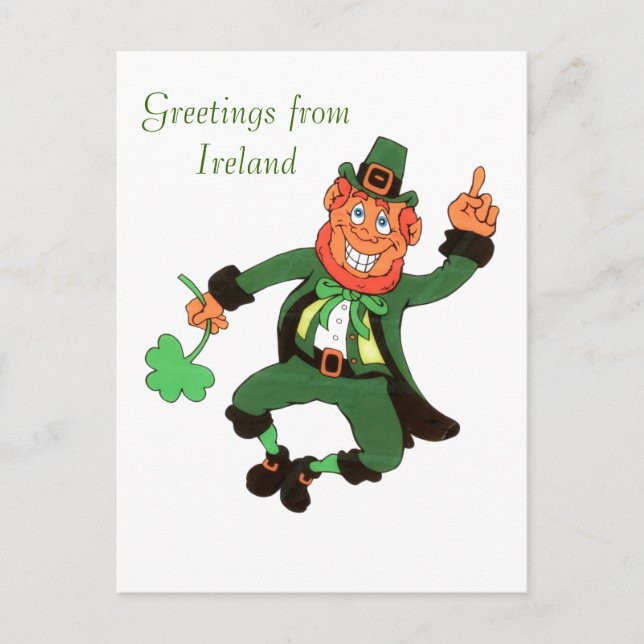Leprechaun Postcard Postkarte (Vorderseite)