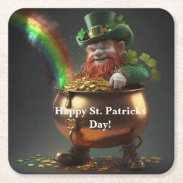 Leprechaun Pot Of Gold  Rechteckiger Pappuntersetzer