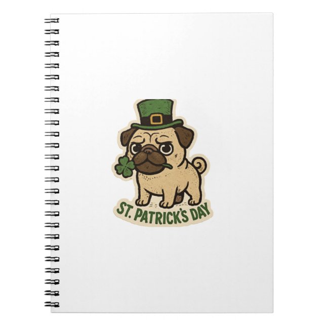 Leprechaun Pug St.Patrick's Tag Notizblock (Vorderseite)