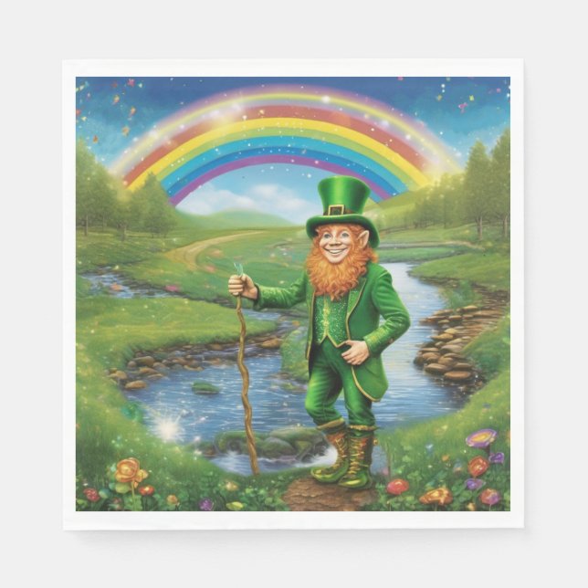 Leprechaun Rainbow Serviette (Vorderseite)
