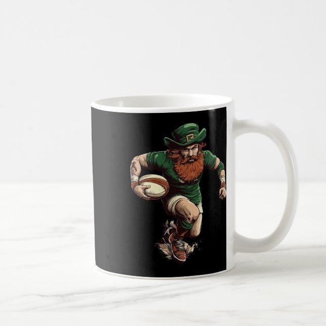 Leprechaun Rugby Funny Rugby Player St Patricks Da Kaffeetasse (Rechts)