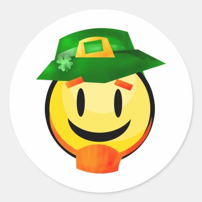 Leprechaun Runder Aufkleber (Vorderseite)