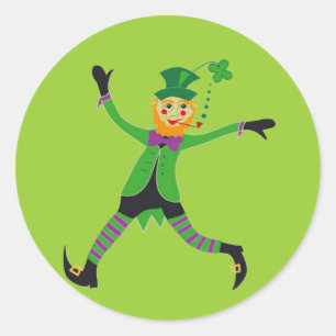 Leprechaun Runder Aufkleber