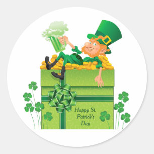 Leprechaun Runder Aufkleber