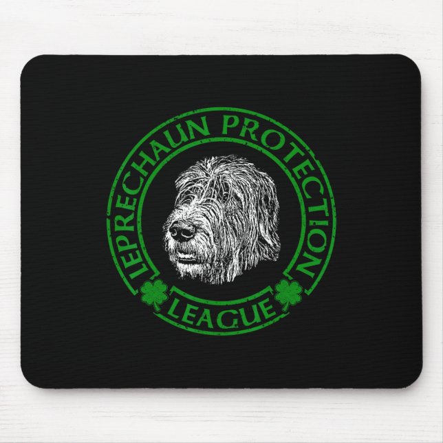 Leprechaun-Schutzliga Irischer Wolfshund  Mousepad (Vorne)