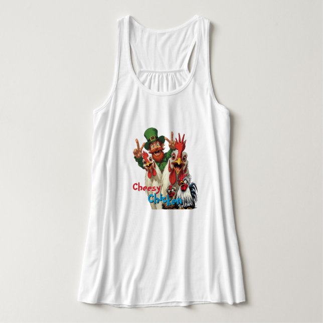 "Leprechaun Selfie Tank" Chessy Chicken Selfies Tank Top (Design Vorderseite)