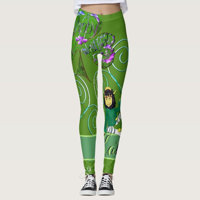 Leprechaun Shamrock Leggings (Vorderseite)