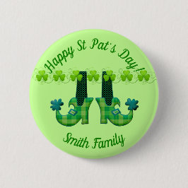 Leprechaun Shoes St Patrick's Day Button