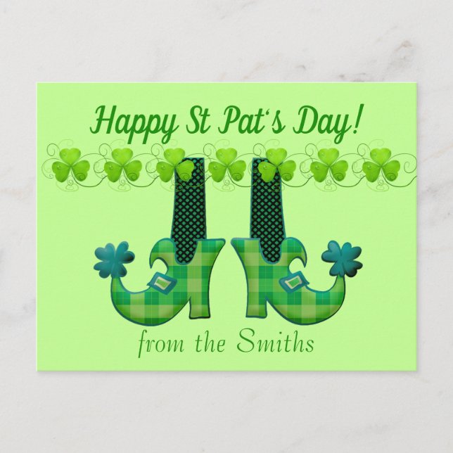 Leprechaun Shoes St Patrick's Day Postkarte (Vorderseite)