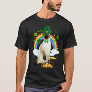 Leprechaun Siamese Katze Kleeblatt C St. Patrick's T-Shirt