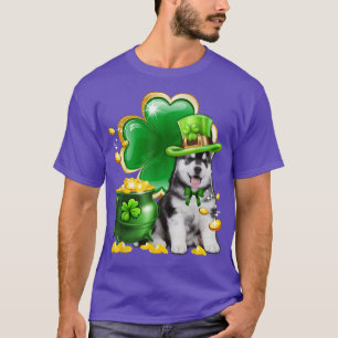 Leprechaun Siberian Husky Irish Kleeblatt Dog St P T-Shirt