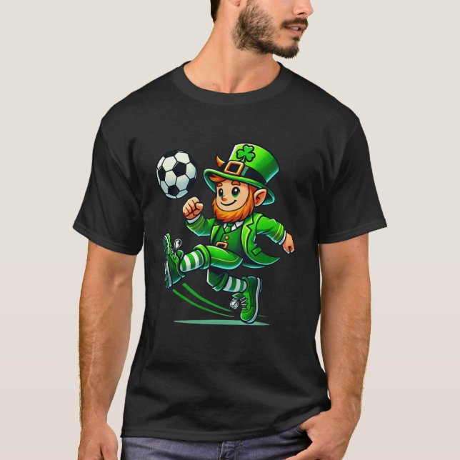 Leprechaun Soccer St Patricks Day Player Boys Men  T-Shirt (Vorderseite)