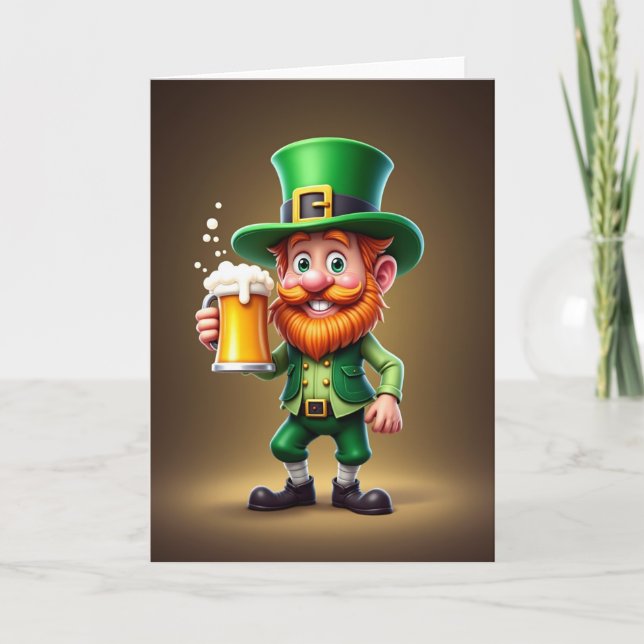 Leprechaun-Spaß-Irische Karte (Vorderseite)