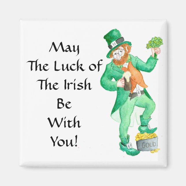Leprechaun Square Magnet (Vorne)