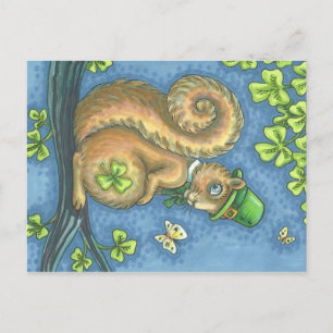 LEPRECHAUN SQUIRREL, ST. PATRICK'S DAY POSTCARD POSTKARTE