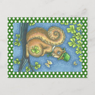 LEPRECHAUN SQUIRREL, ST. PATRICK'S DAY POSTCARD POSTKARTE