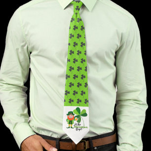 Leprechaun St Patrick’s Day Shamrocks Shenanigans Krawatte