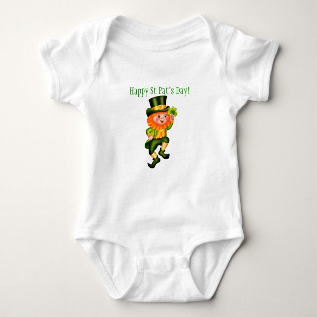 Leprechaun St Patrick's Day Baby Strampler (Vorderseite)