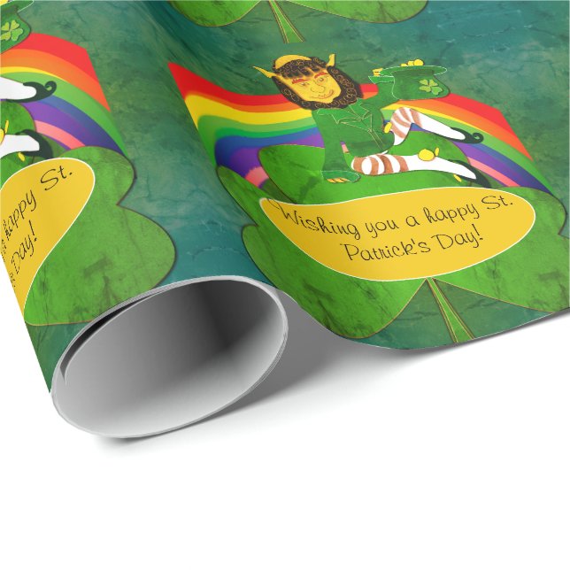 Leprechaun St. Patrick's Day Geschenkpapier (Rolleneckpunkt)