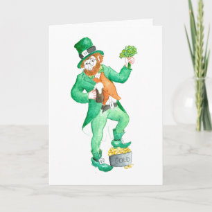 "Leprechaun" St Patrick's Day Grußkarte Karte