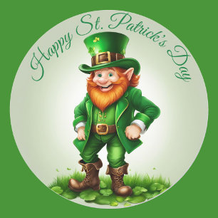 Leprechaun St. Patrick's Day Sheet Runder Aufkleber