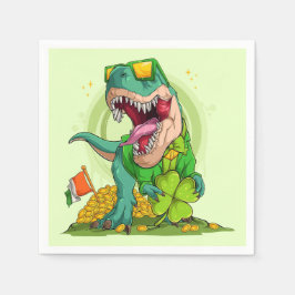 Leprechaun T-Rex St. Patrick's Day Serviette