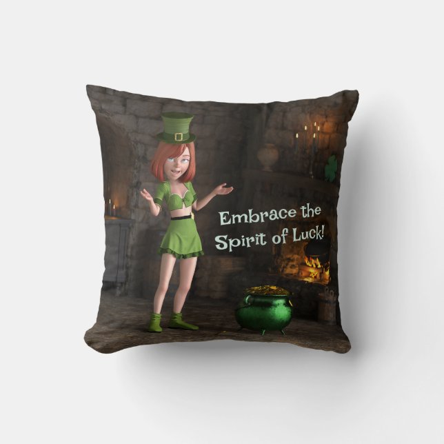 Leprechaun Toon Girl Kissen (Vorderseite)