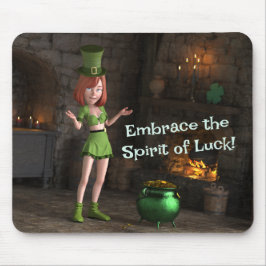 Leprechaun Toon Girl Mousepad
