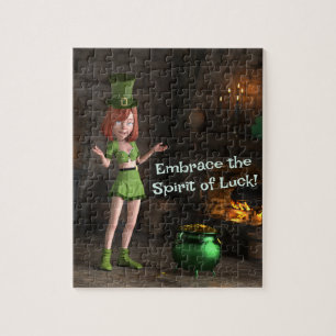 Leprechaun Toon Girl Puzzle