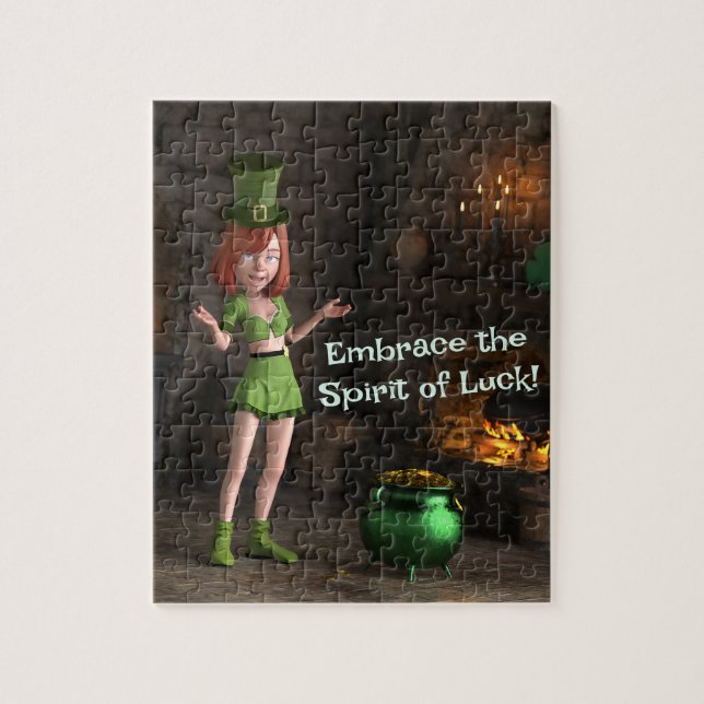 Leprechaun Toon Girl Puzzle (Vertikal)