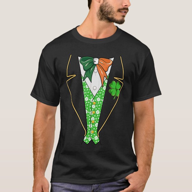 Leprechaun Tuxedo Irish Costume Saint Patricks Day T-Shirt (Vorderseite)
