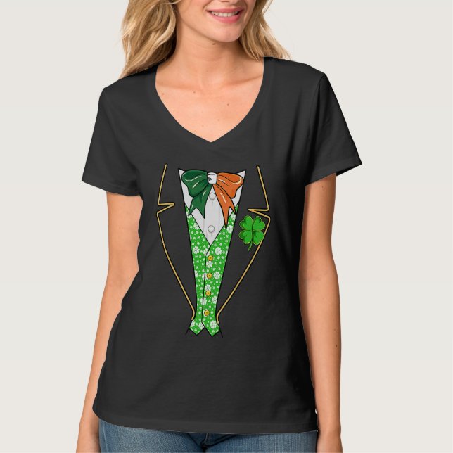 Leprechaun Tuxedo Irish Costume Saint Patricks Day T-Shirt (Vorderseite)