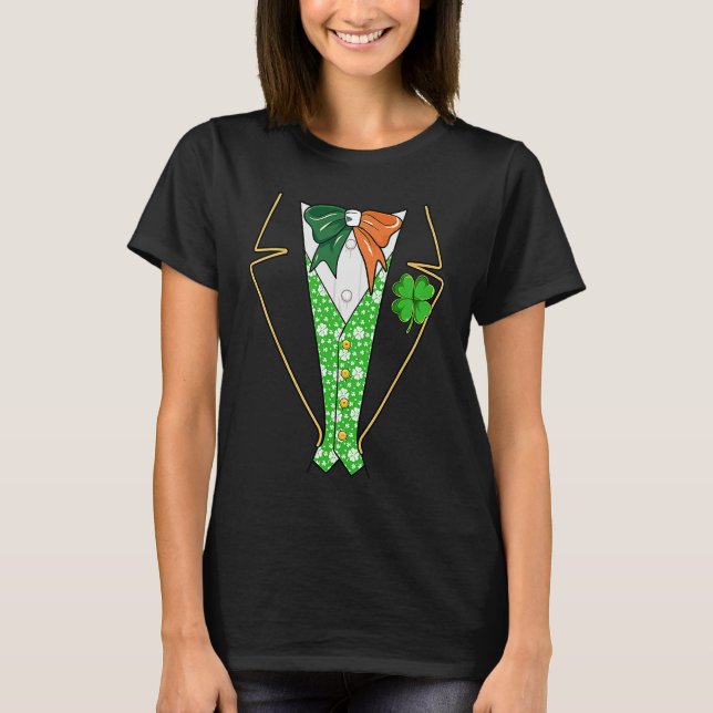 Leprechaun Tuxedo Irish Costume Saint Patricks Day T-Shirt (Vorderseite)