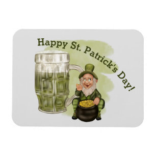 Leprechaun und Grüner Beer St. Patrick's Day Magnet