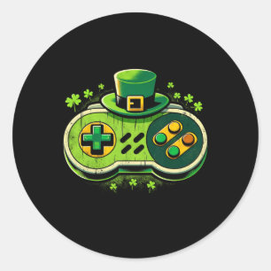 Leprechaun-Videospiel-Controller St. Paddys-Spiele Runder Aufkleber