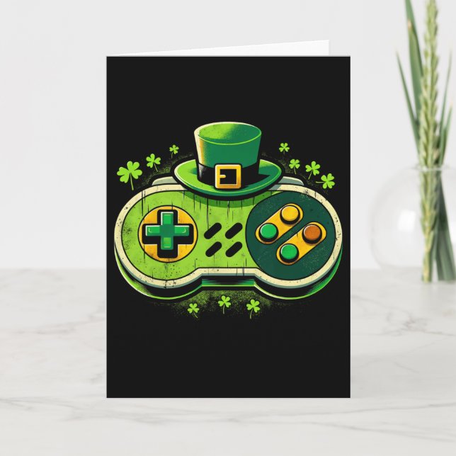 Leprechaun-Videospielcontroller St. Paddys-Spieler Karte (Vorderseite)