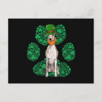 Leprechaun Whippet St Patricks Day Kleeblatt Paw