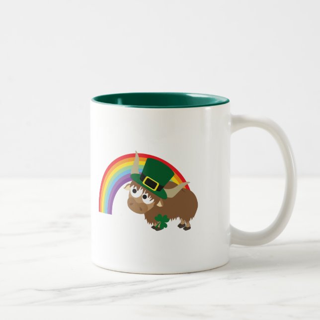 Leprechaun Yak Zweifarbige Tasse (Rechts)