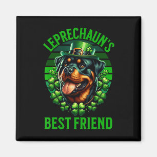 Leprechauns bester Freund Rottweiler Hund St. Patr Magnet