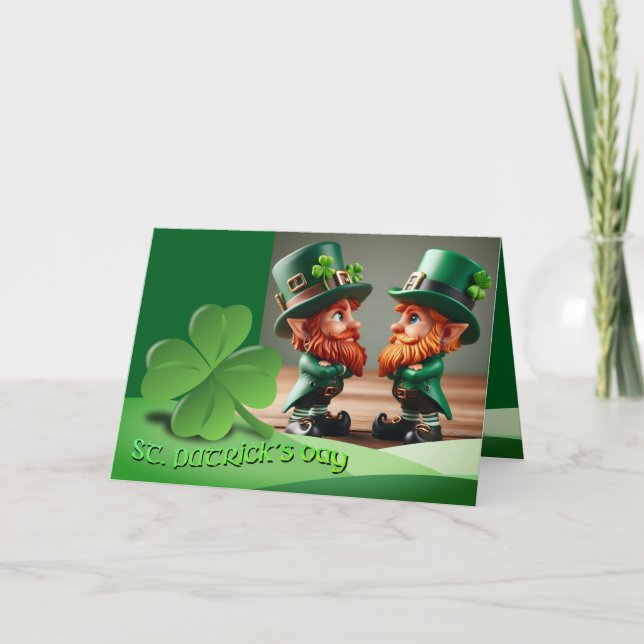 Leprechauns St Patrick's Day text HGCO1 Karte (Vorderseite)